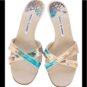 Manolo Blahnik Lizard Sandal 38.5